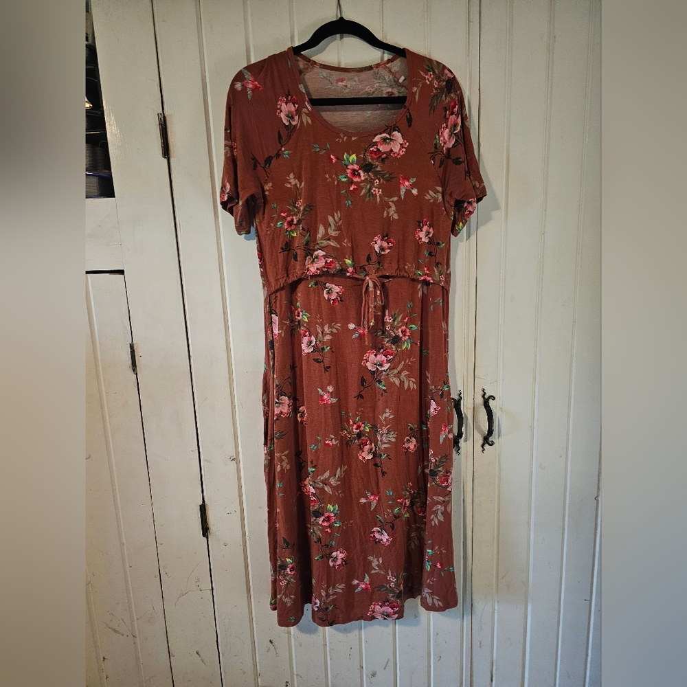 Latched Mama Floral Dress, Size Medium